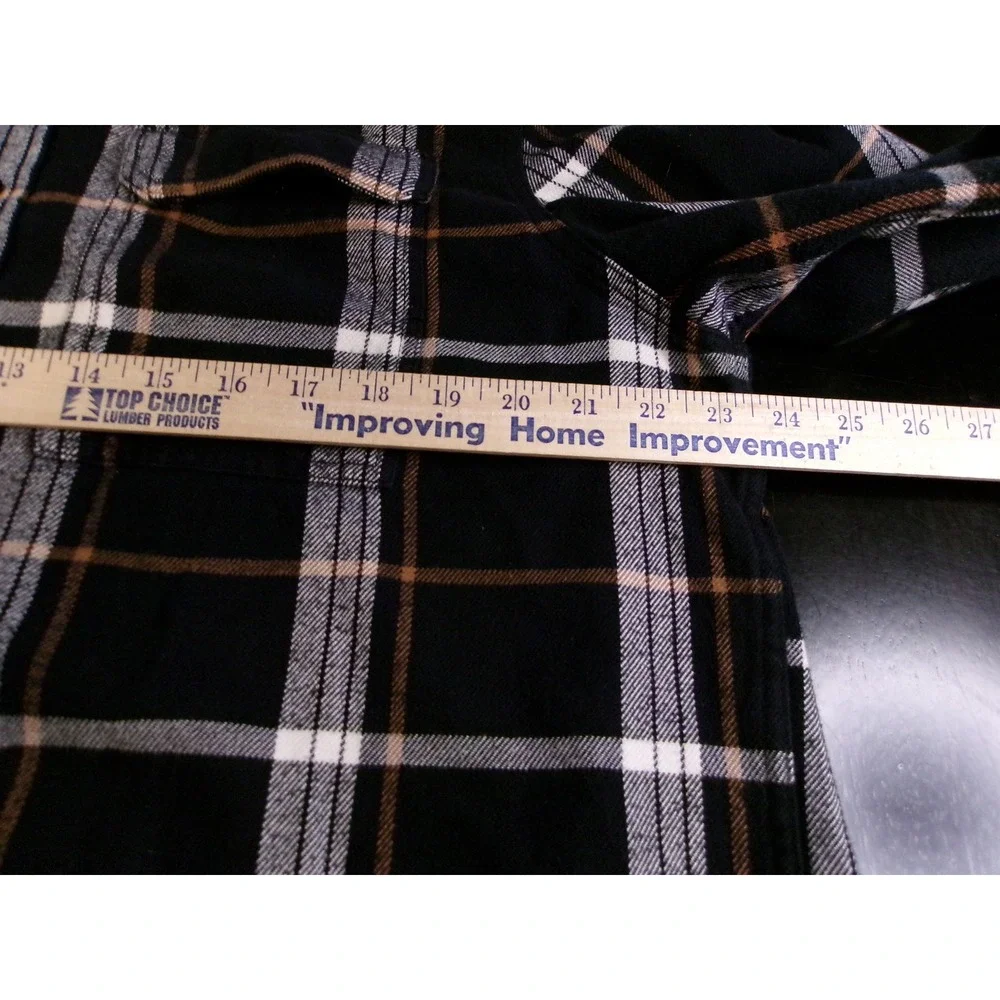 The North Face‎ Mens XL Lined Flannel Shirt Black Plaid Long Sleeve Button Down